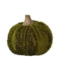 The Attic Boutique Cotton Blend Bouclé/Velvet Pumpkin w/ Wood Stem | Large  - The Attic Boutique