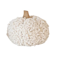 The Attic Boutique Cotton Blend Bouclé/Velvet Pumpkin w/ Wood Stem | Large  - The Attic Boutique