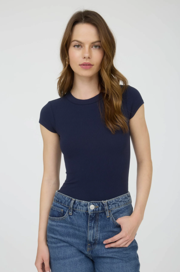Blu Pepper Cora Navy Bodysuit  - The Attic Boutique