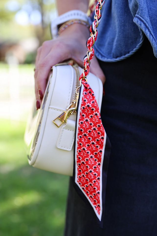 Victory Lap Woven Purse/Phone Strap - Black & Red  - The Attic Boutique