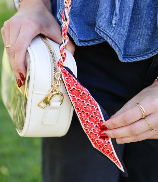 Victory Lap Woven Purse/Phone Strap - Black & Red  - The Attic Boutique