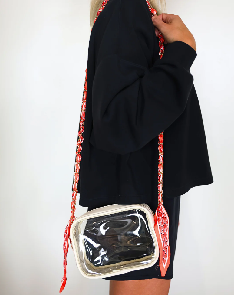 Victory Lap Woven Purse/Phone Strap - Black & Red  - The Attic Boutique