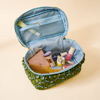 The Darling Effect Forest Green Glam & Go Quilted Cosmetic Bag  - The Attic Boutique