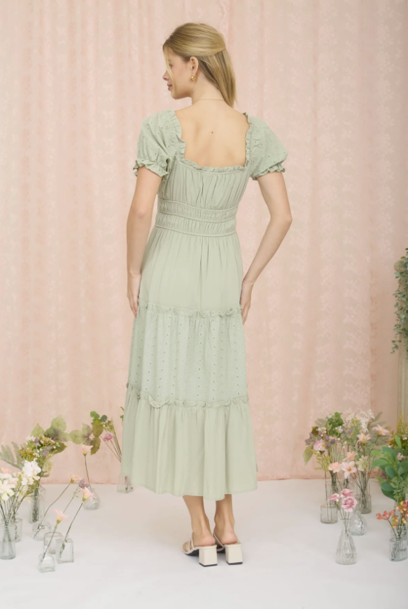 The Attic Boutique Olivia Tiered Midi Dress  - The Attic Boutique