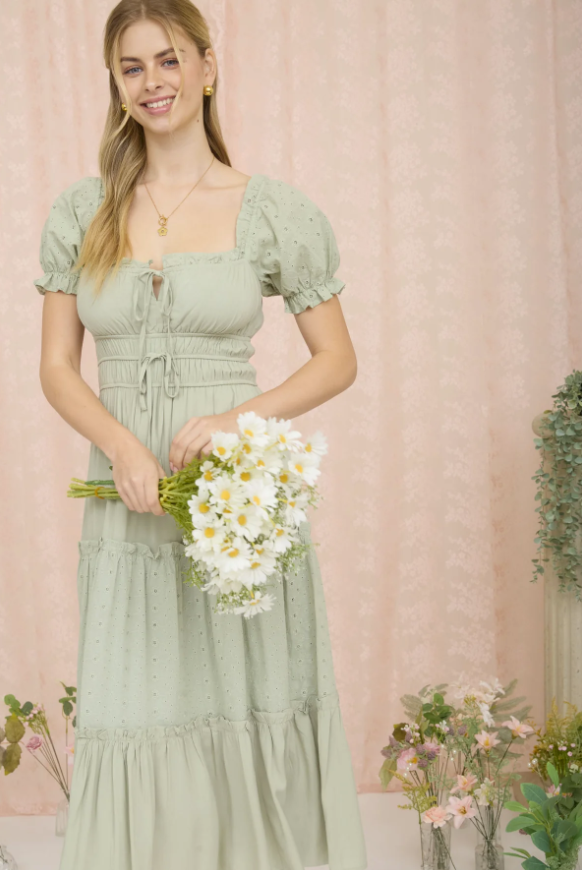 The Attic Boutique Olivia Tiered Midi Dress  - The Attic Boutique