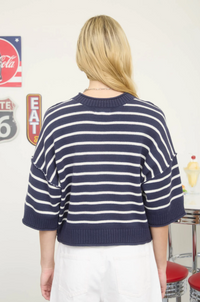 Blu Pepper Reese Navy Stripe Top  - The Attic Boutique