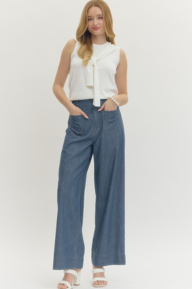 Entro Lana Denim Pants  - The Attic Boutique