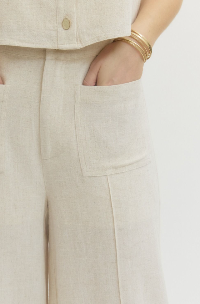 Entro Lena Oatmeal Pants  - The Attic Boutique