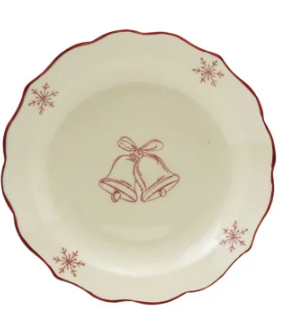 Holiday Scalloped Stoneware Plates
