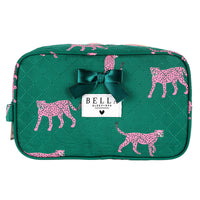 Bella Sleep + Spa Quilted Cosmetic Bag Cheetah  - The Attic Boutique
