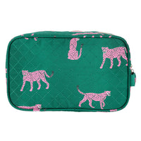 Bella Sleep + Spa Quilted Cosmetic Bag Cheetah  - The Attic Boutique
