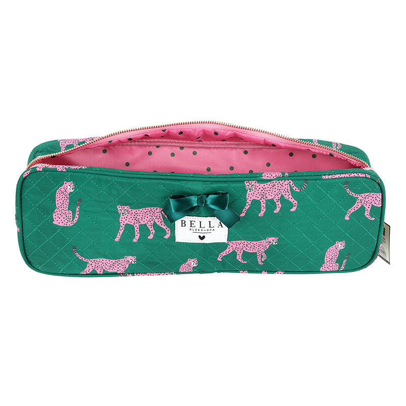 Bella Sleep + Spa Quilted Hair Tool Bag Cheetah  - The Attic Boutique
