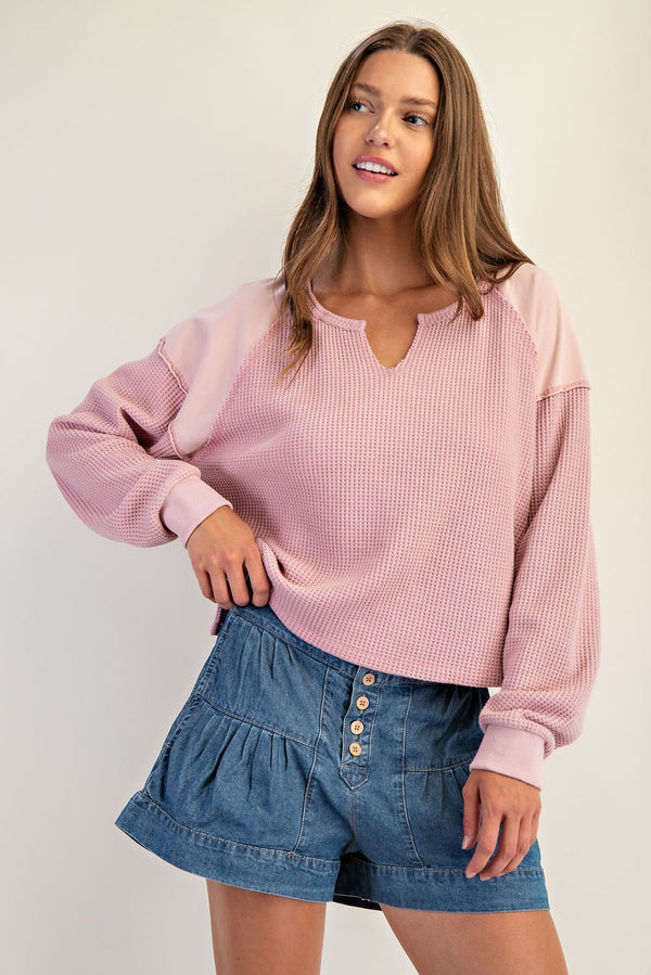 ee:some Rosewood Knit Top  - The Attic Boutique