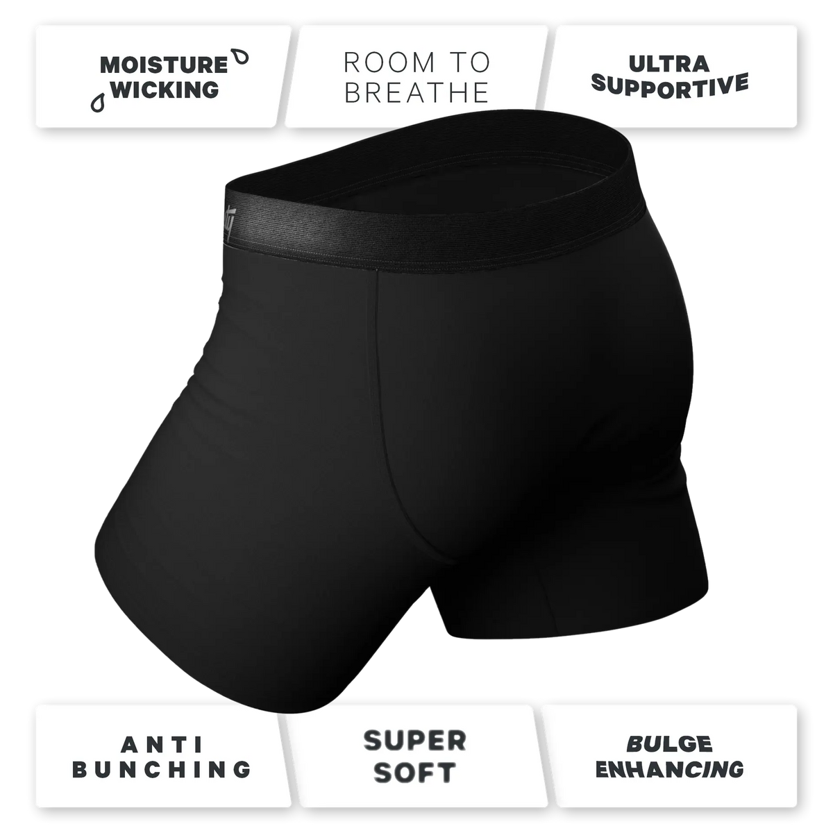 The Attic Boutique The Threat Level Midnight Black Ball Hammock® Pouch Underwear With Fly  - The Attic Boutique