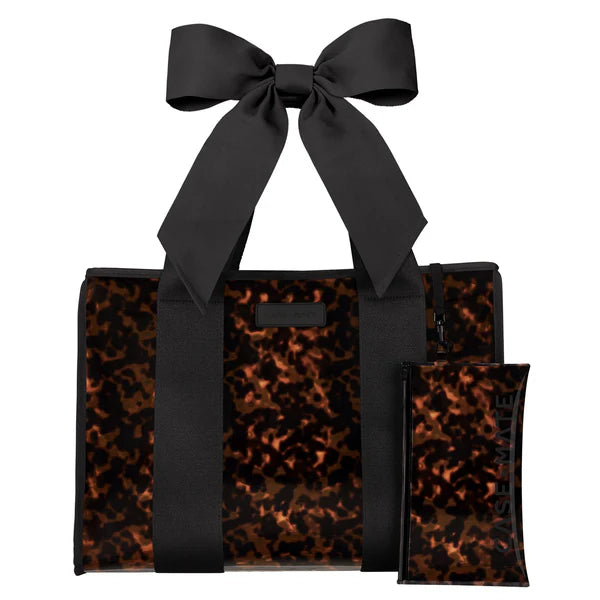 The Attic Boutique Tortoiseshell Bow Jelly Tote Bag W/ Phone Pouch Bags - The Attic Boutique