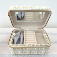 Beauty Stash Cream Tweed Jewelry Box  - The Attic Boutique