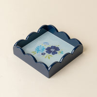 The Darling Effect Scallop Trinket Tray-Dainty Floral Navy  - The Attic Boutique