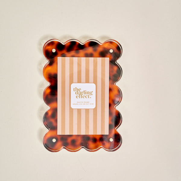 The Darling Effect Tortoise Scallop Acrylic Picture Frame  - The Attic Boutique