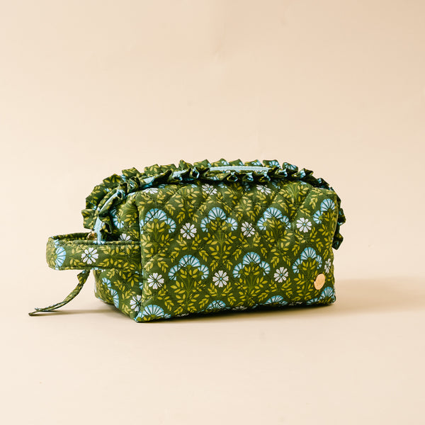 The Darling Effect Everbloom Forest Green Cosmetic Pouch  - The Attic Boutique