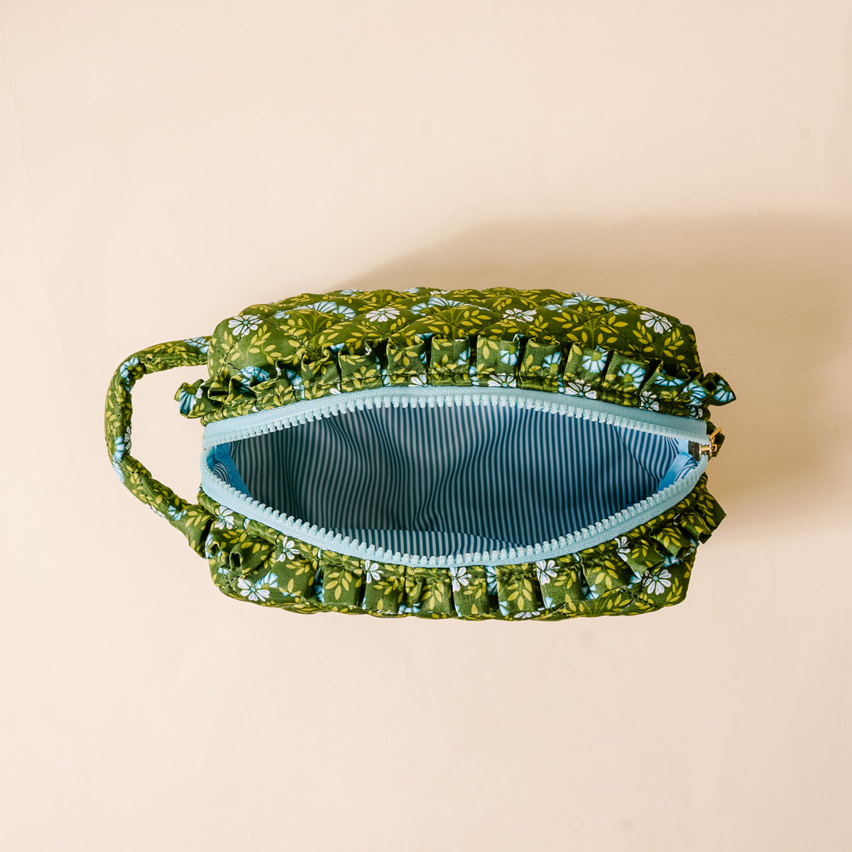 The Darling Effect Everbloom Forest Green Cosmetic Pouch  - The Attic Boutique