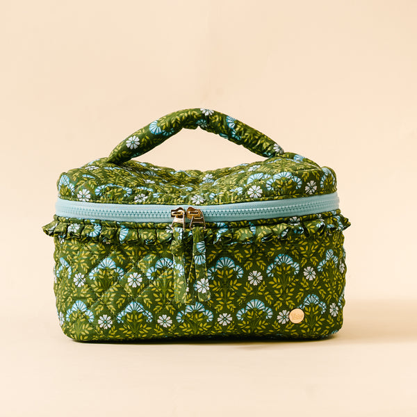 The Darling Effect Forest Green Glam & Go Quilted Cosmetic Bag  - The Attic Boutique
