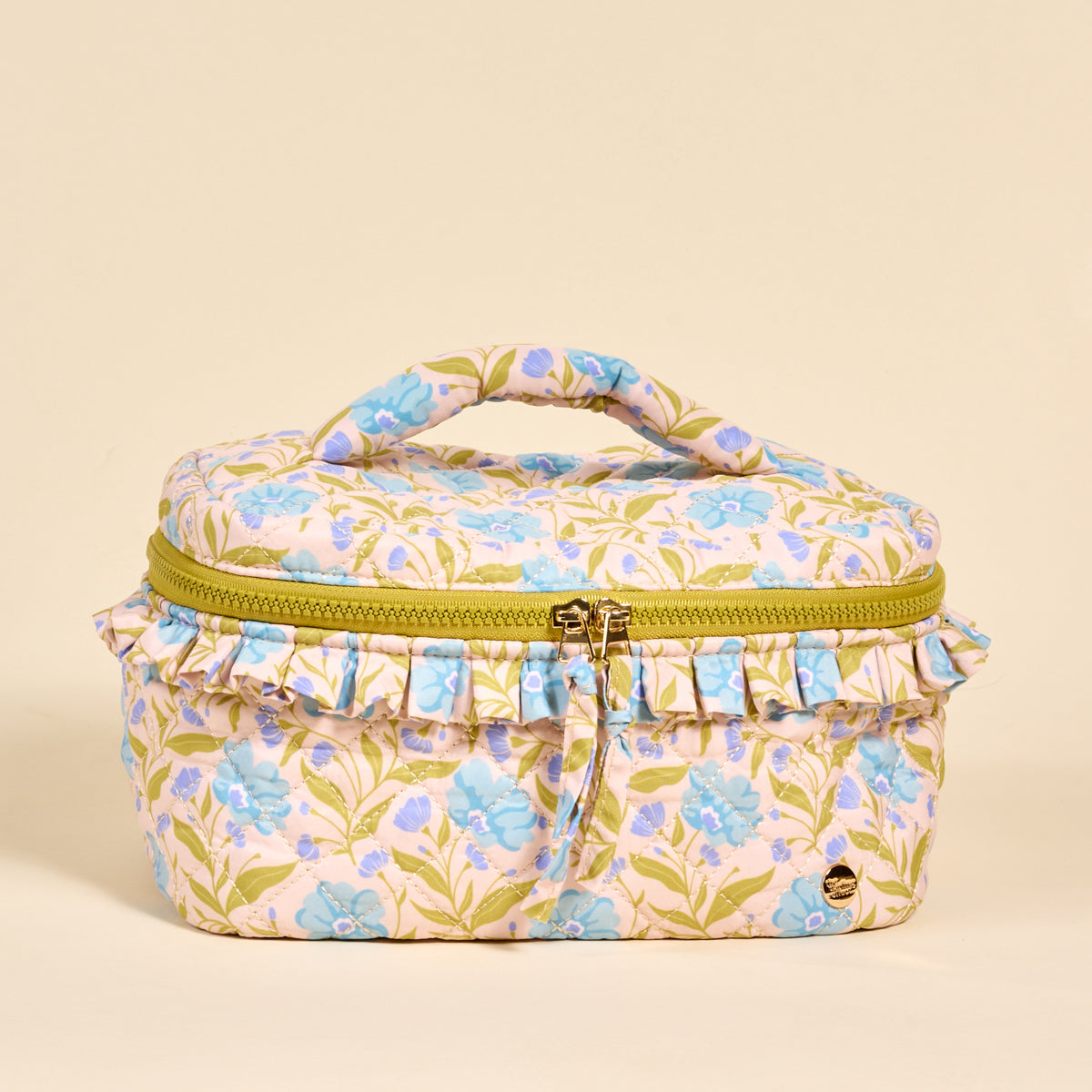 The Darling Effect Petals Aqua Glam & Go Quilted Cosmetic Bag  - The Attic Boutique