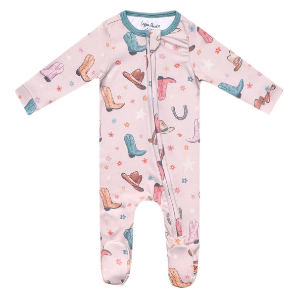 Copper Pearl Cheyenne Zip-Up Footie Pajama  - The Attic Boutique