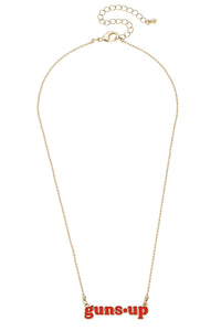 Texas Tech Red Raiders Slogan Necklace in Red/Shiny Gold