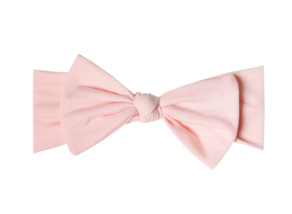 Copper Pearl Blush Knit Headband Bow Baby - The Attic Boutique