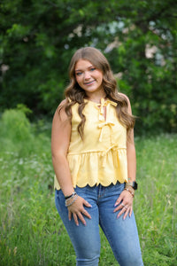 Entro Lemon Peplum Top  - The Attic Boutique