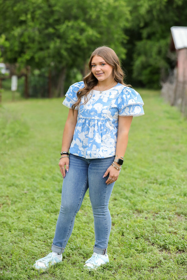 Jodifl Baby Doll Floral Top  - The Attic Boutique