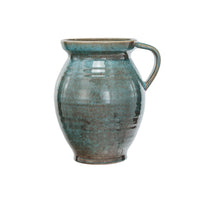 4 Quart Stoneware Jug w/ Handle, Blue (Each One Will Vary)