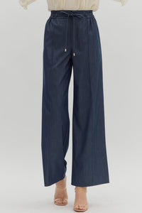 The Attic Boutique Dark Denim Straight Leg Pant  - The Attic Boutique