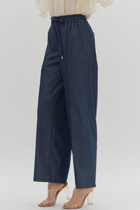 The Attic Boutique Dark Denim Straight Leg Pant  - The Attic Boutique