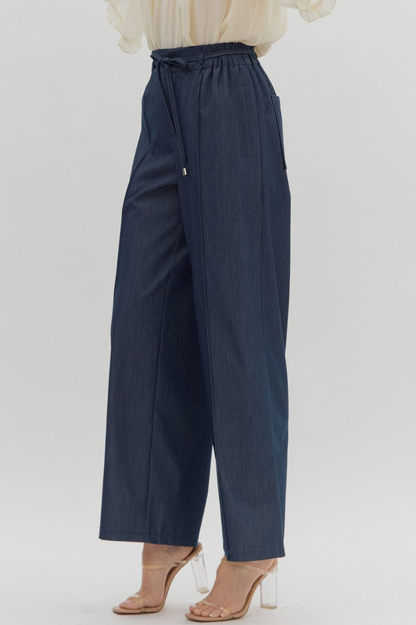 The Attic Boutique Dark Denim Straight Leg Pant  - The Attic Boutique