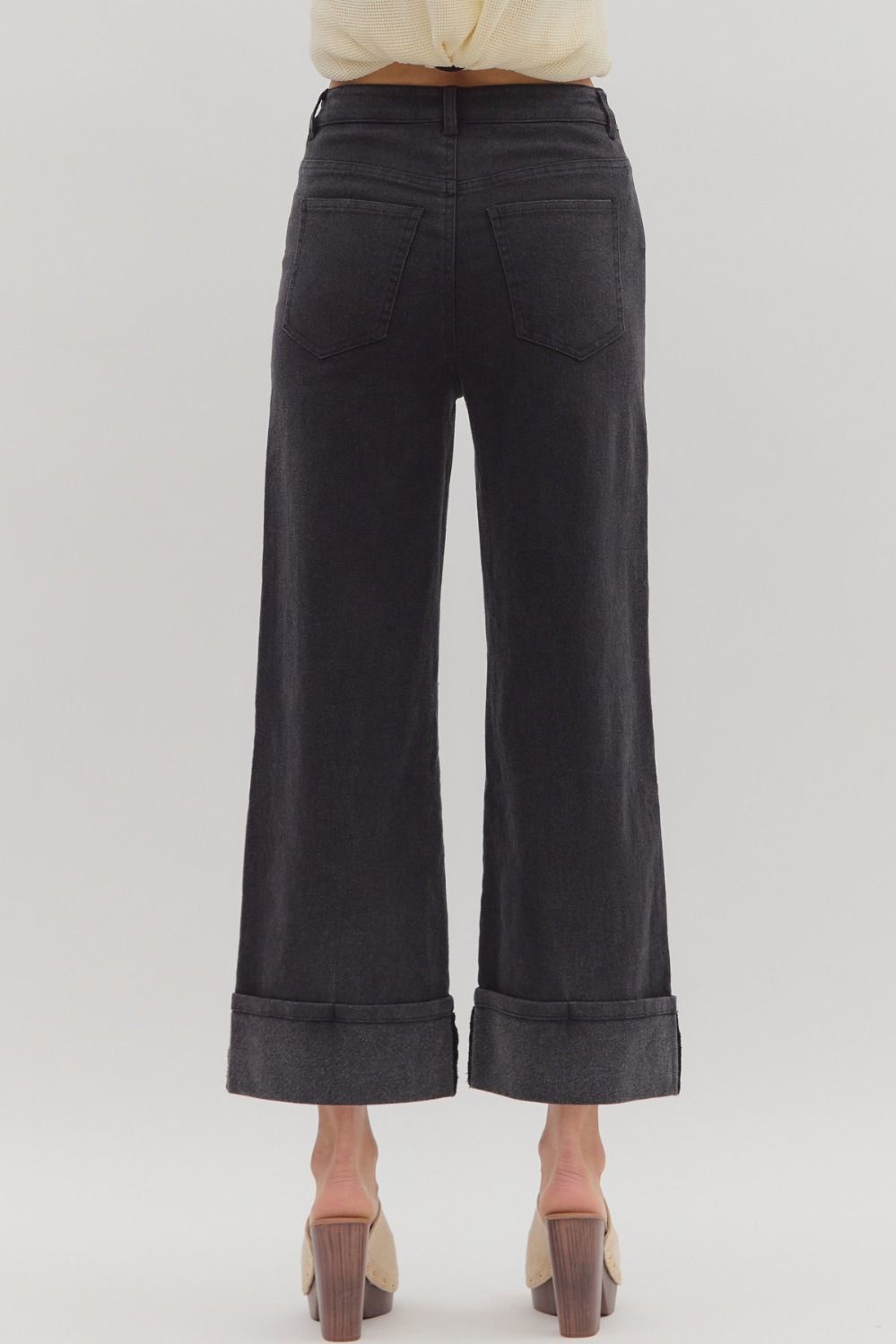 Entro Black Wide Leg Pants  - The Attic Boutique