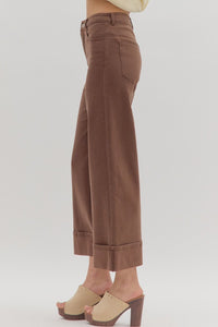 Entro Brown Wide Leg Pants  - The Attic Boutique