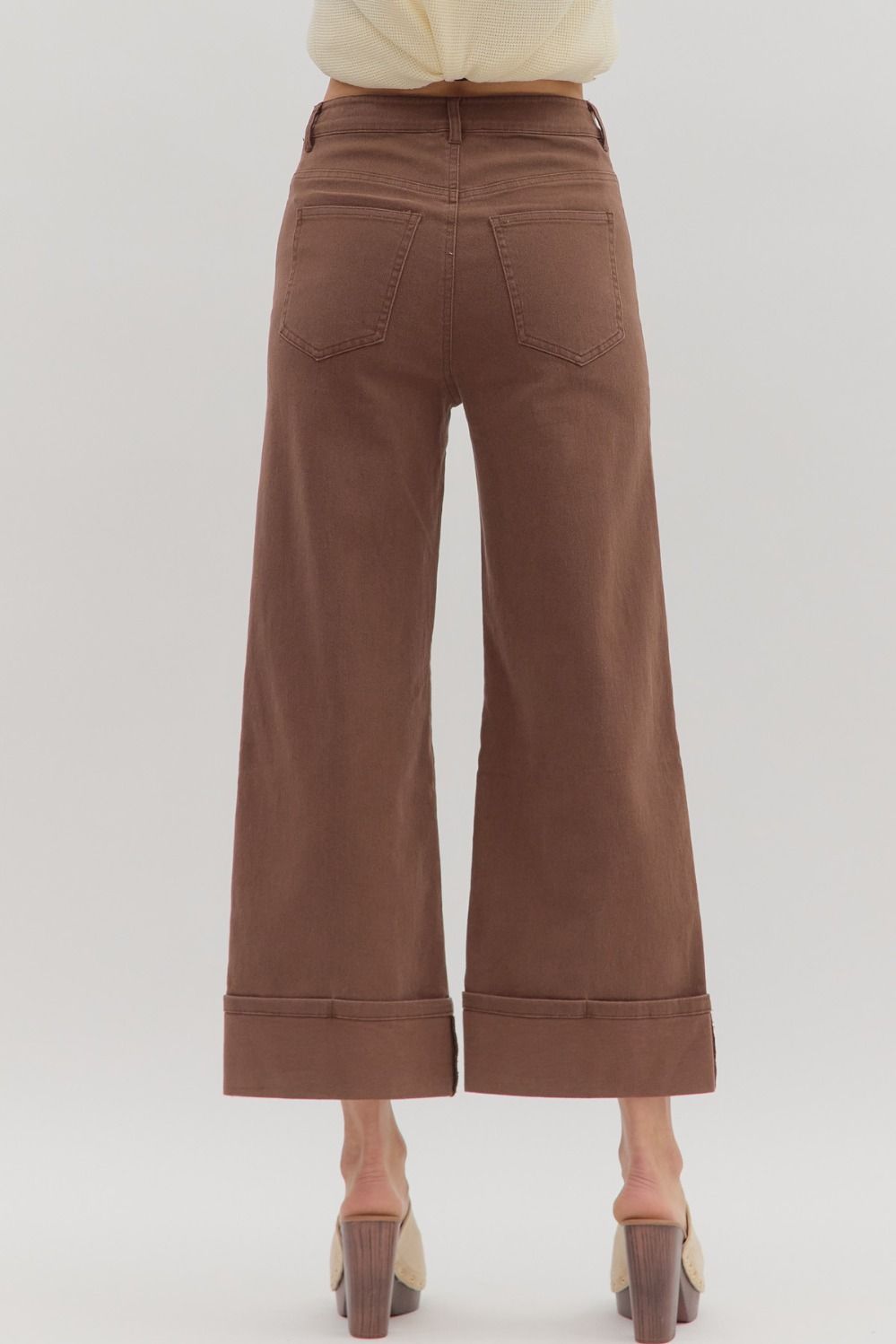 Entro Brown Wide Leg Pants  - The Attic Boutique