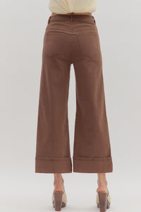 Entro Brown Wide Leg Pants  - The Attic Boutique