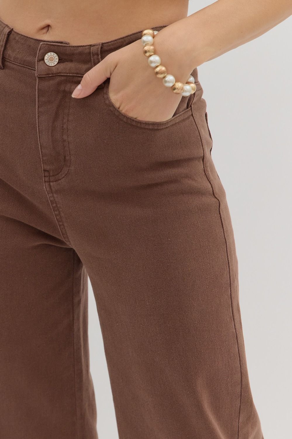 Entro Brown Wide Leg Pants  - The Attic Boutique