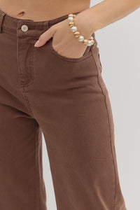 Entro Brown Wide Leg Pants  - The Attic Boutique