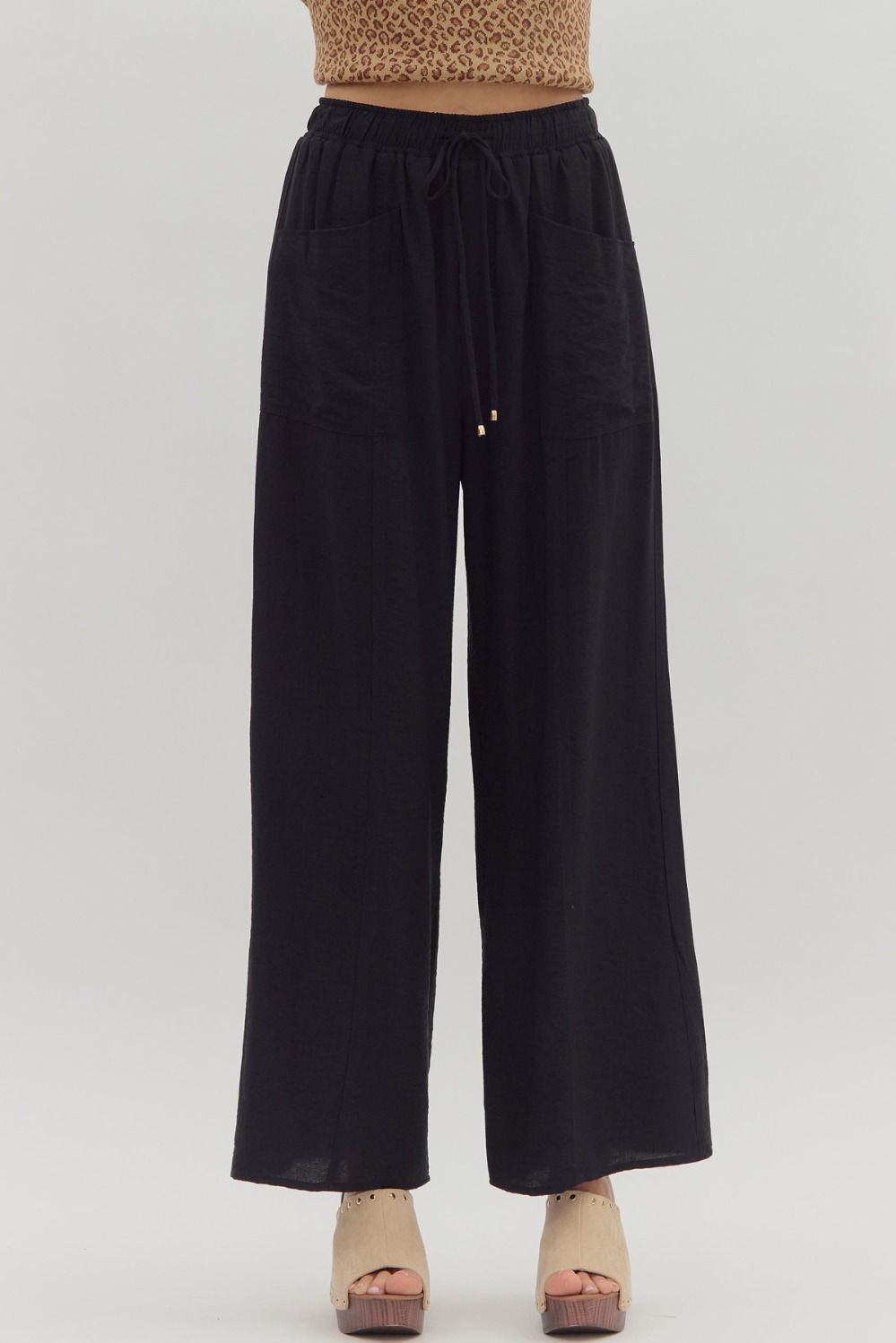 Entro Flora Black Pants  - The Attic Boutique