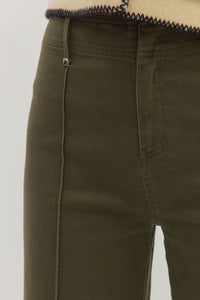 Entro Olive Wide Leg Pants  - The Attic Boutique