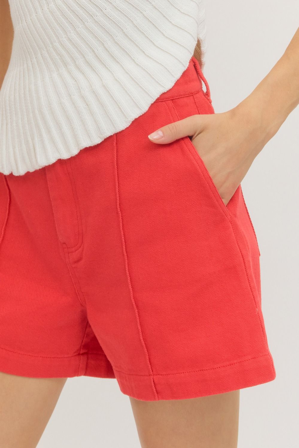 Entro Red Woven Shorts Apparel & Accessories - The Attic Boutique