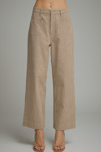 Brown Stripe Wide Leg Pants