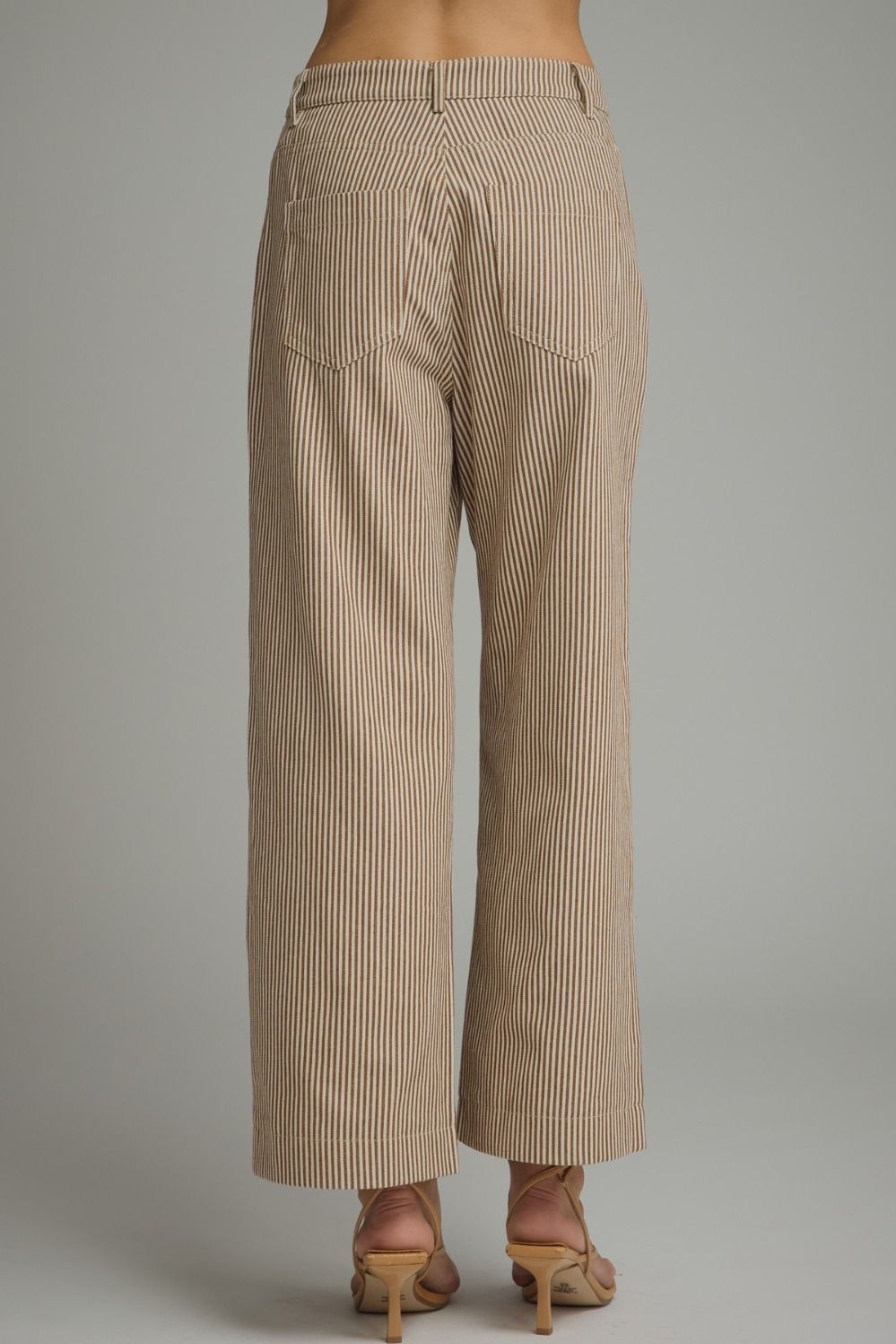 Brown Stripe Wide Leg Pants