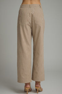 Brown Stripe Wide Leg Pants
