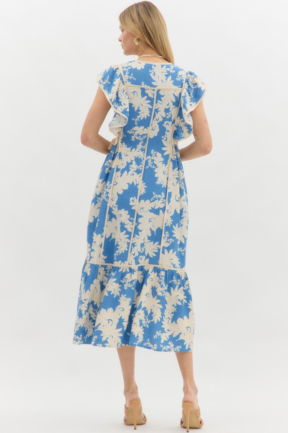Entro Botanical Blue Dress  - The Attic Boutique