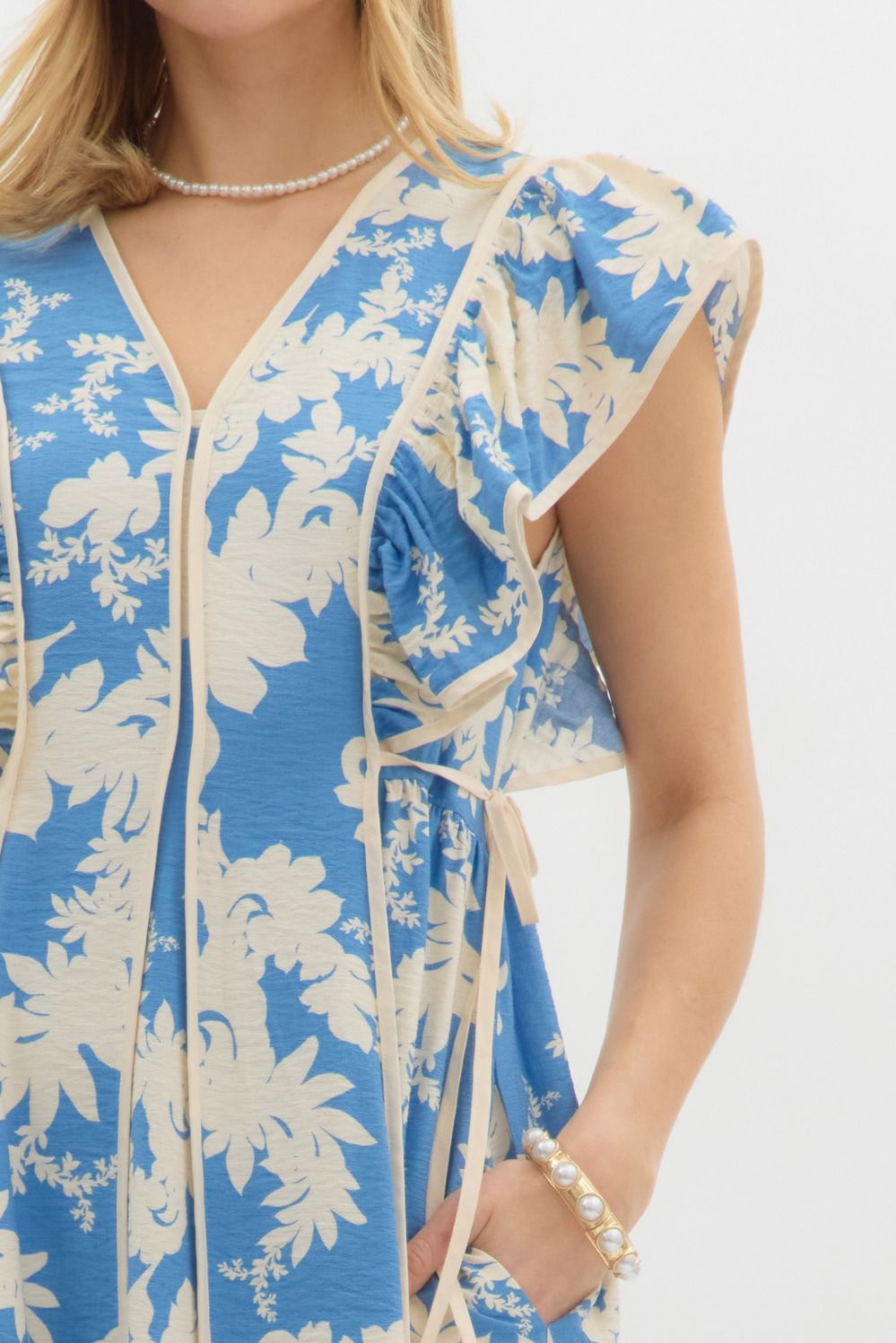 Entro Botanical Blue Dress  - The Attic Boutique