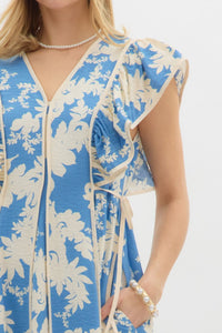 Entro Botanical Blue Dress  - The Attic Boutique